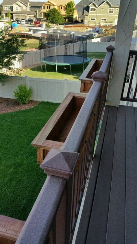 Great railing provides quality decking & fencing plus a whole lot more. Landscape Design Tips | Deck railing planters, Planter ...