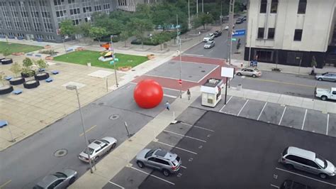 Giant Red Ball Attempts To Flee Ohio For California To Join Smaller