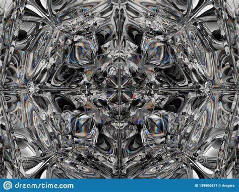 Gemstone Macro Closeup With Kaleidoscope Effect Stock Illustration