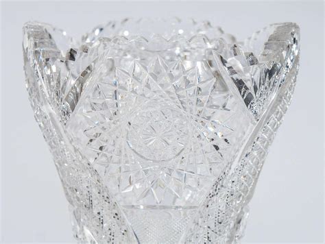 American Brilliant Period Heavy Monumental Cut Crystal Vase Vases Tazzas And Compotes Elise