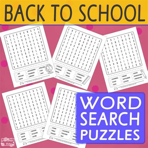 Back To School Word Search Puzzles
