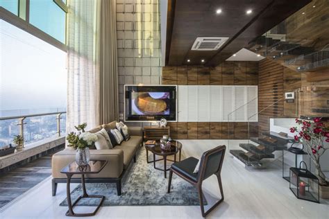 A Gorgeous Modern Duplex In Mumbai Apartment Interior Living