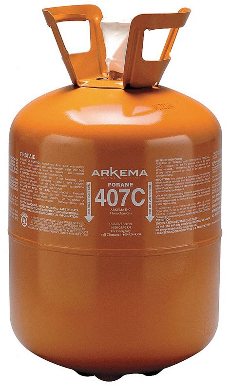 Forane Refrigerant R 407c 25 Lb Container Size Brown Cylinder
