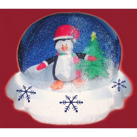 4ft Airblown Penguin With Tree Snowglobe Christmas Snow Globes
