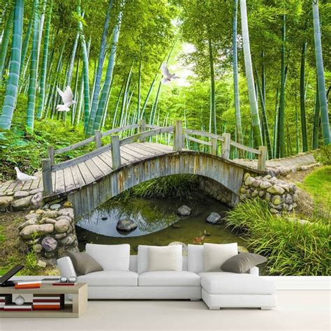 Beibehang Bridges Custom Photo Wallpaper 3d Bamboo Forest Landscape