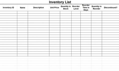 Inventory Template Inventory Templates Excel