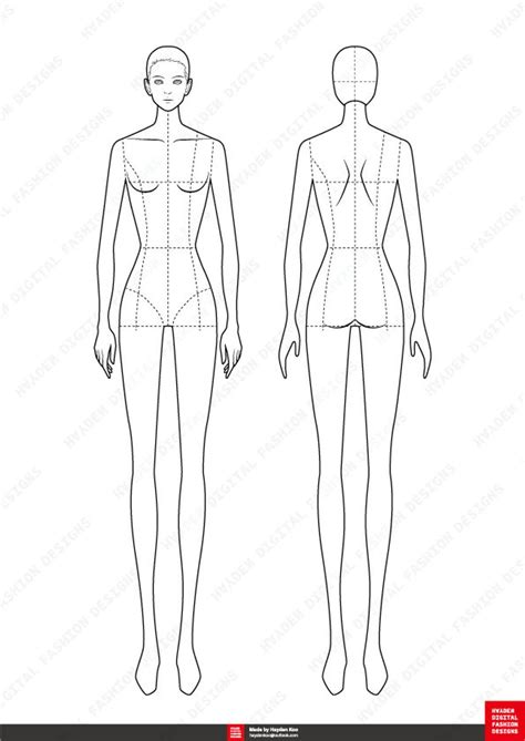 Female Fashion Figure Template 10 Head Etsy Fashion Figure Templates Fashion Figures