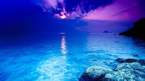 Download Blue And Purple Aesthetic Ocean Wallpaper