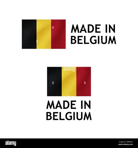 Made In Belgium Label Vector Tag Template With Belgian Flag Isolated