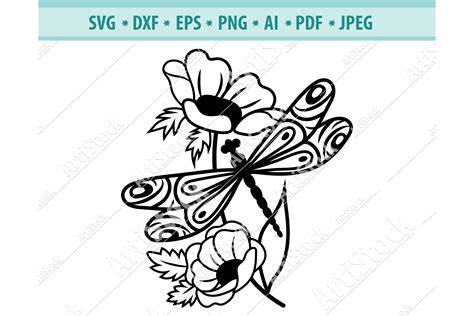 Dragonfly Svg Floral Dragonfly Svg Insect Png 940449