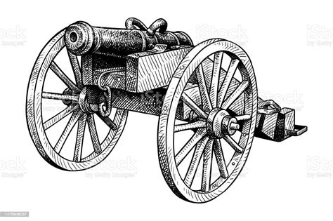 vector drawing of an old cannon stock illustration download image now antique army