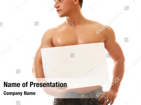 Beautiful Male Attractive Shirtless PowerPoint Template Beautiful