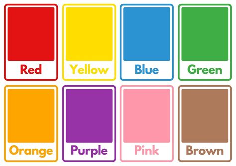 Colors Flashcards Free Printable The Teaching Aunt