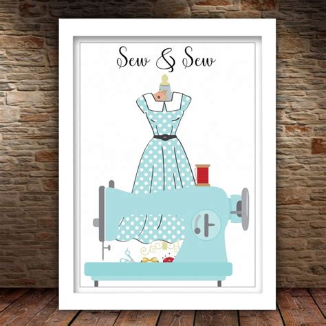 Sew And Sew Printable Art Craft Room Wall Art Retro Sewing Etsy In