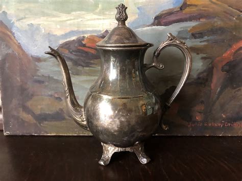 Vintage F B Rogers Silver Company Silver Plated Tea Kettle Etsy