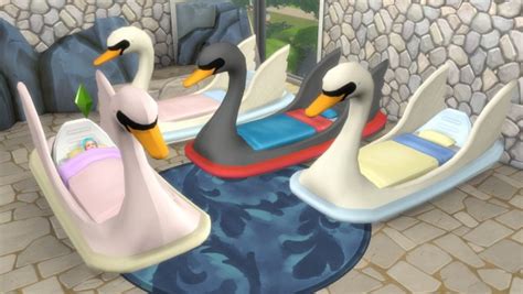 Simsworkshop Swan Toddler Bed By Biguglyhag • Sims 4 Downloads