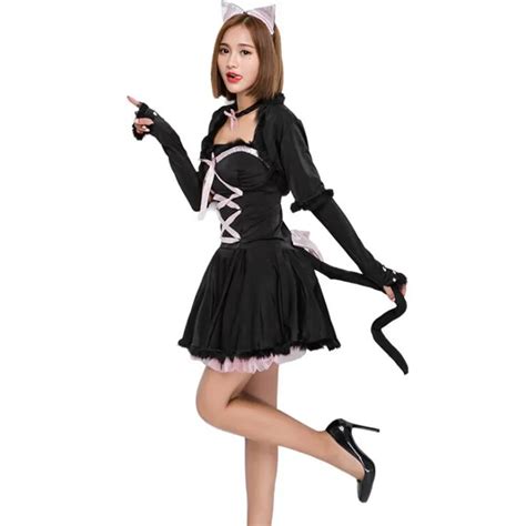 Women Carnival Party Lady Female Sexy Black Cat Girls Cosplay Costumes Hallowmas Party Costume
