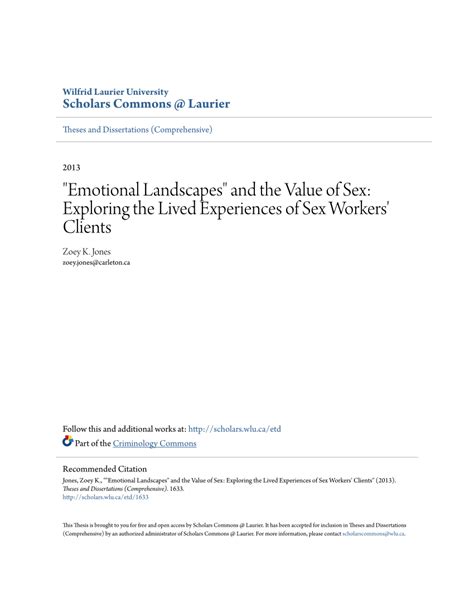 Pdf Emotional Landscapes And The Value Of Sex Exploring The Lived Experiences Of Sex