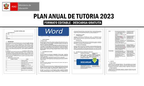 Plan Anual De Tutoría 2023 Formato Editable Ministerio De