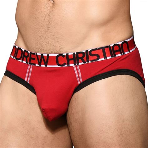 Andrew Christian Almost Naked Cotton Briefs Red Inderwear