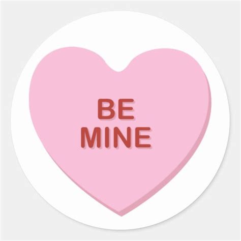 Krw Be Mine Valentine Candy Heart Sticker Zazzle