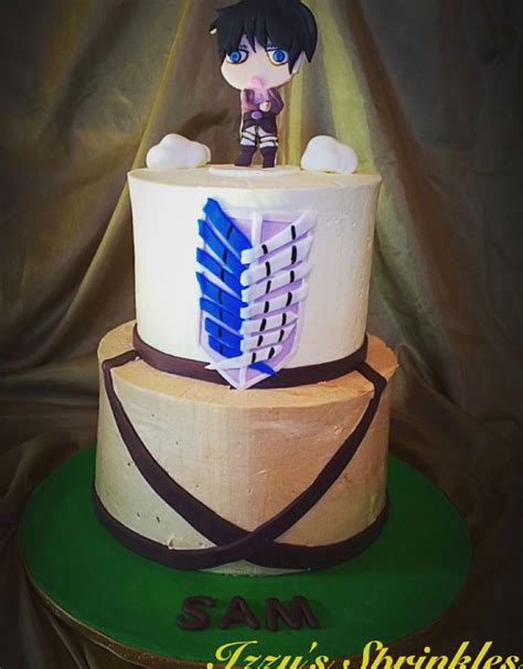 Two format like horizontal and verstical design. Attack On Titan custom cake designed by me. Swiss ...