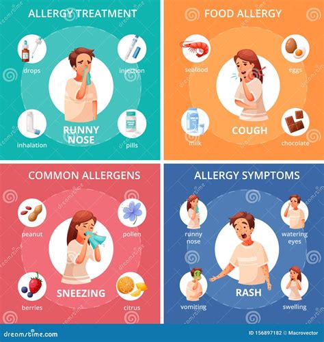 Allergy Concept Icons Set Stock Vector Illustration Of Internet