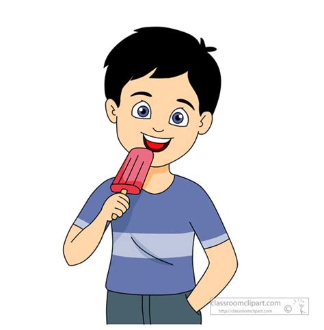 Dessert Clipart Clipart Photo Image Boy Eating Popsicle Icecream 415