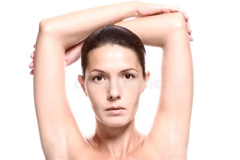 Close Up Of Woman With Arms Above Head Stock Image Image Of Rejuvenation Isolated 45096417