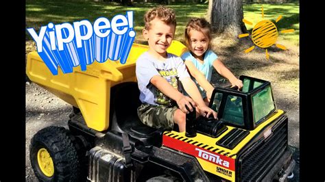 Power Wheels Kids Play Time With Dump Truck Corvette And Dodge Ram