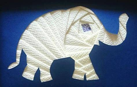 White Rajah Iris Folding Elephant Art Piece By Allies Craftworks