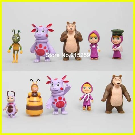 Free Shipping Russia Hot Sell Cartoon Masha And Bear Toy Action Figurebest Doll Toys For