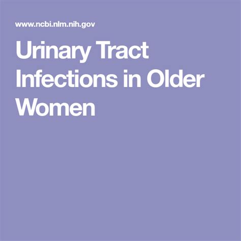 Urinary Tract Infections in Older Women | Urinary tract ...