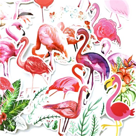 18 Flamingo Sticker Tropical Sommer Aufkleber Selbstklebend Für Verzierung