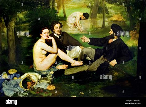 Edouard Manet Le Déjeuner Sur L Herbe 1863 - Le déjeuner sur l'herbe - El Almuerzo en la hierba 1863 Édouard Manet