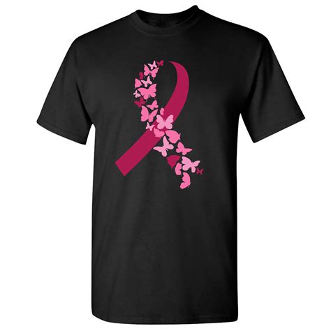 butterflies pink ribbon t shirt breast cancer awareness hope men s tee ebay