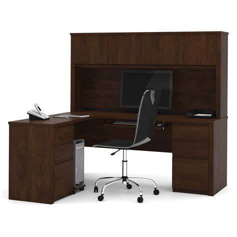 Shop Bestar Prestige Plus L Shaped Workstation Desk With Hutch And Dual