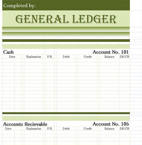 General Ledger Template General Ledger Excel Book Keeping Templates