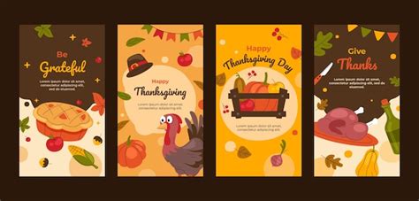 Free Vector Instagram Stories Collection For Thanksgiving Celebration