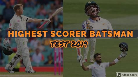 Highest Scorer Batsman Of Test Cricket 2019 Mbj Photography Youtube