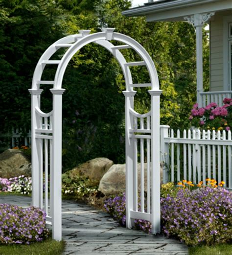 Vienna Vinyl Arched Garden Arbor | Eligible for Promotions | Collections | PlowHearth