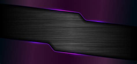 3d Banner Web Template Geometric Purple Glow Shiny Metallic On Black