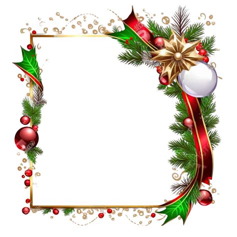 Creative Christmas Frame With Elegant Ribbons Christmas Christmas