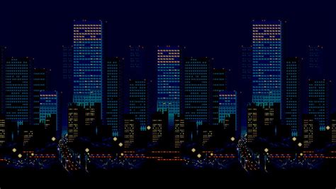 Hd Wallpaper 16 Bit Streets Of Rage City Night Skyline Sega