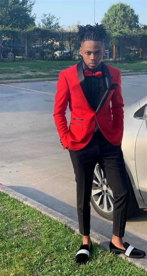 Pin By Chantel Wells On Guys Black And Red Prom Suits Prom Suits For