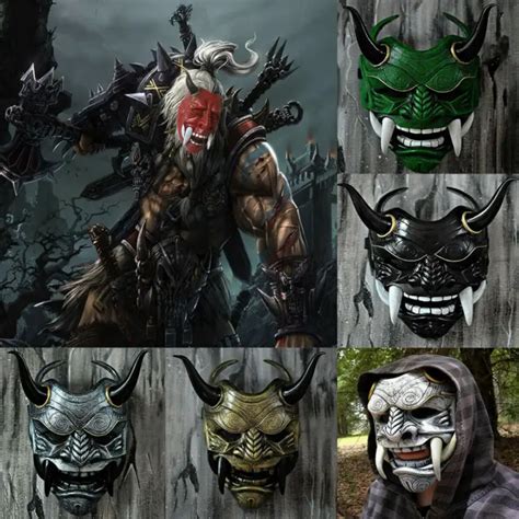 Japanese Hannya Demon Oni Samurai Noh Kabuki Prajna Devil Mask