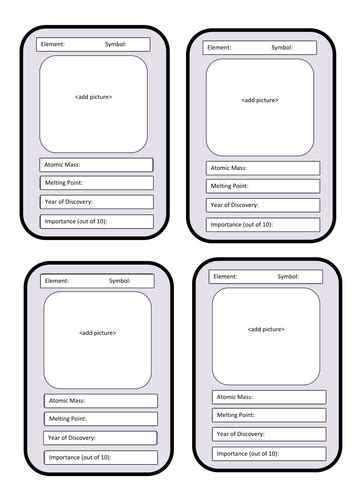 Elements Top Trumps Teaching Resources
