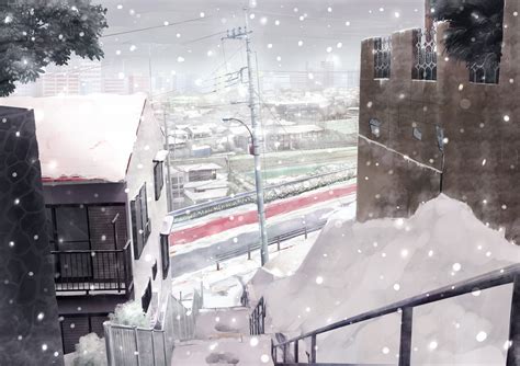 Wallpaper Anime Snow Ice Stairs Freezing Weather Season