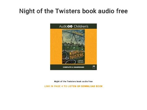 Night Of The Twisters Book Audio Free