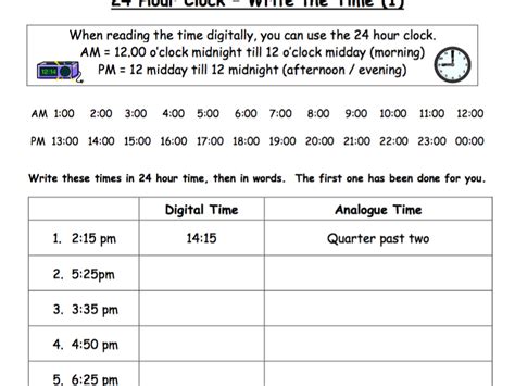 24 Hour Clock To 12 Hour Clock Worksheets 258489 24 Hour Clock To 12